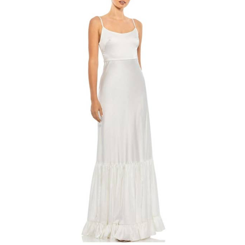 Ieena for Mac Duggal Womens Tiered Ruffled Evening Dress SZ 2